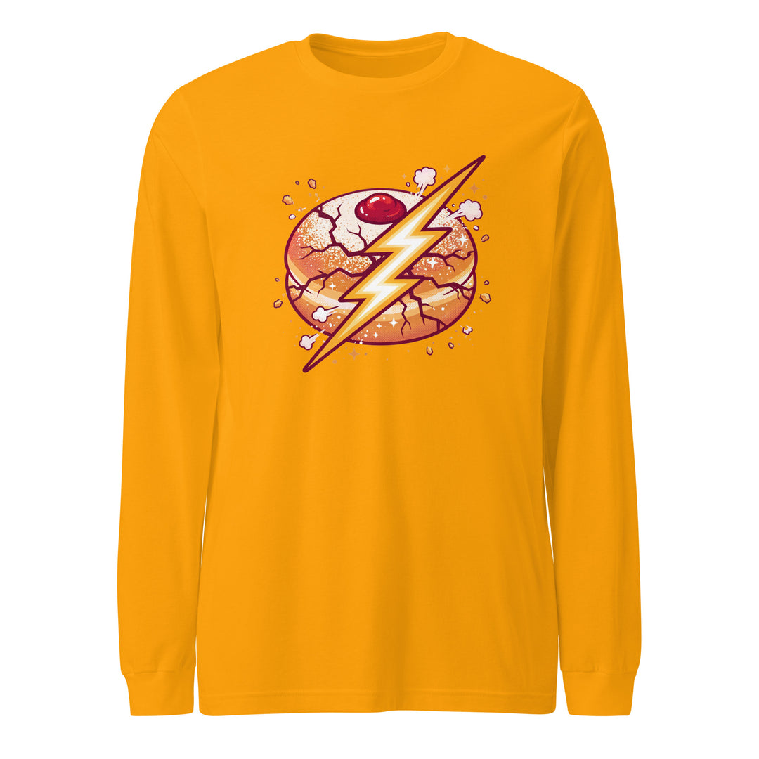 Sufganiyah Lightning Jewish pride shirt in Gold - back view