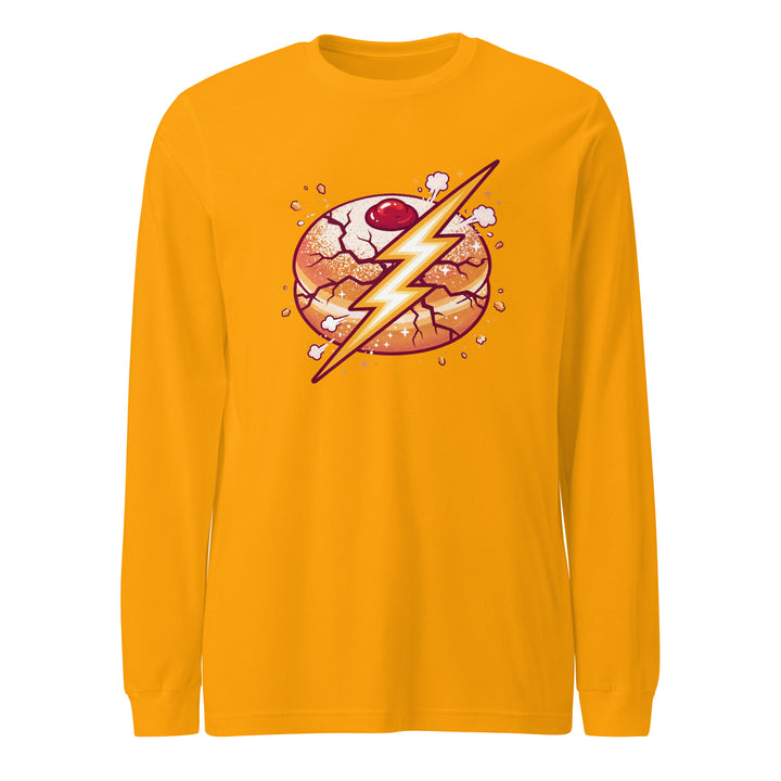 Sufganiyah Lightning Jewish pride shirt in Gold - back view
