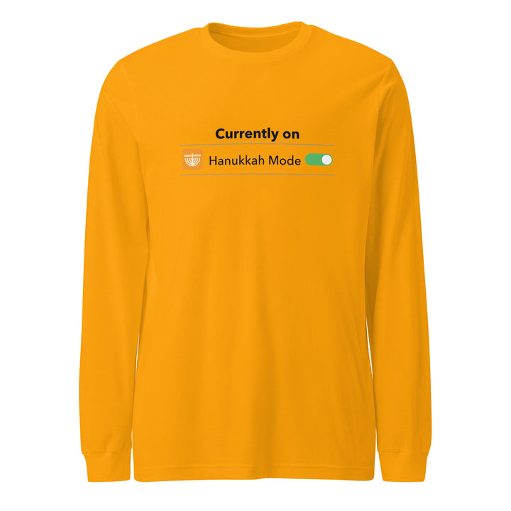 Hanukkah Mode Jewish pride shirt in Gold - front view