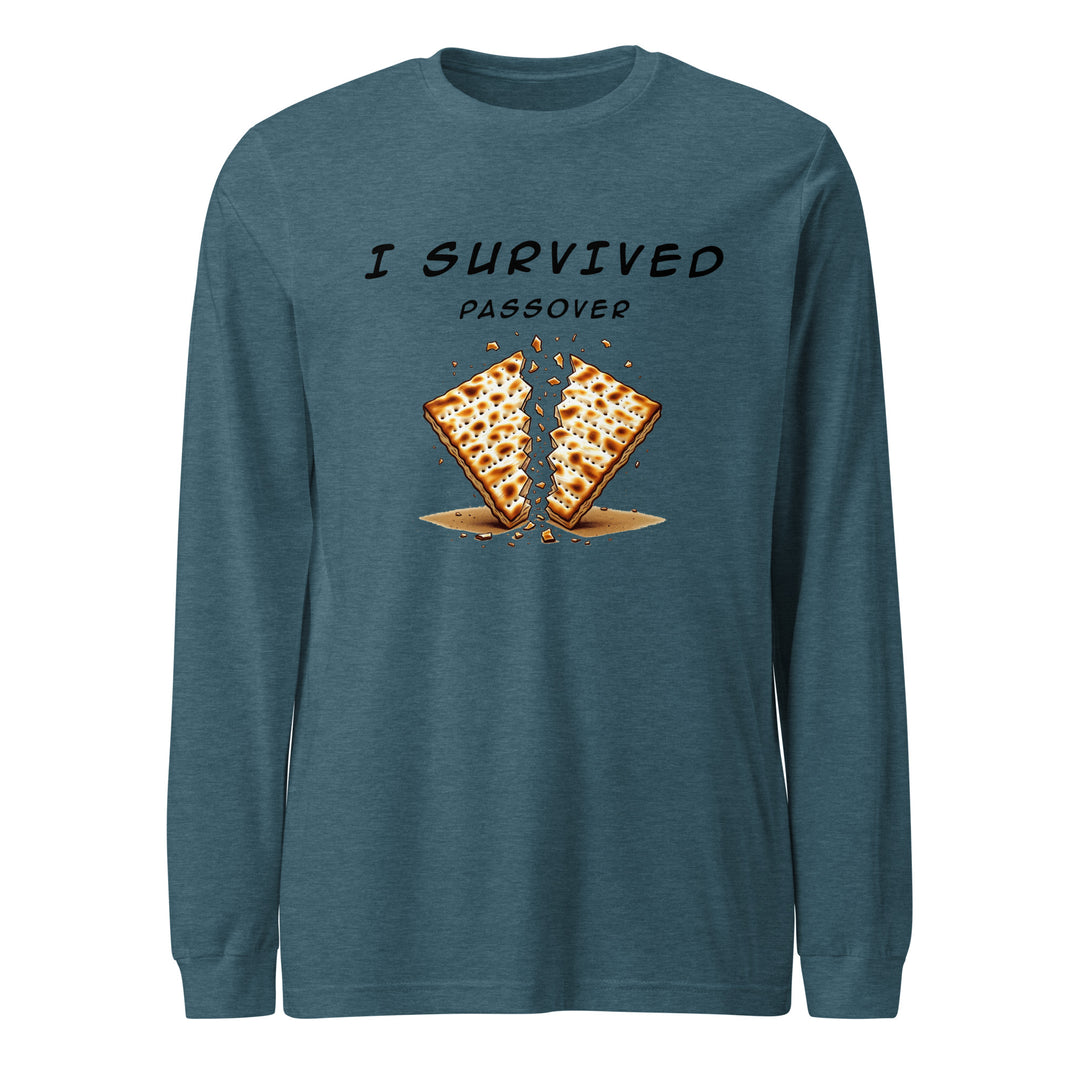 Passover Jewish pride shirt in Heather Deep Teal - lifestyle shot