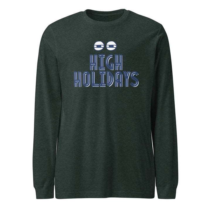 High Holidays Jewish pride shirt in Heather Forest - lifestyle shot