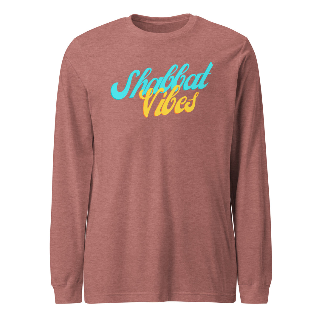 Shabbat Vibes Jewish pride shirt in Heather Mauve - side view
