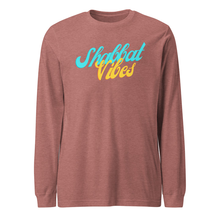 Shabbat Vibes Jewish pride shirt in Heather Mauve - side view