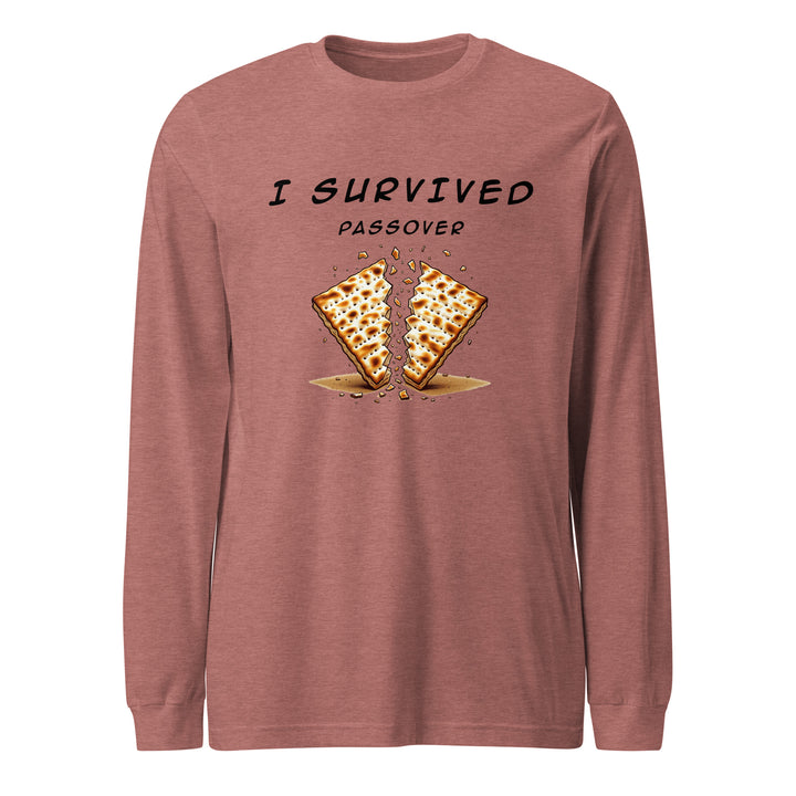 Passover Jewish pride shirt in Heather Mauve - flat lay