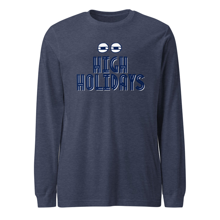 High Holidays Jewish pride shirt in Heather Navy - folded view