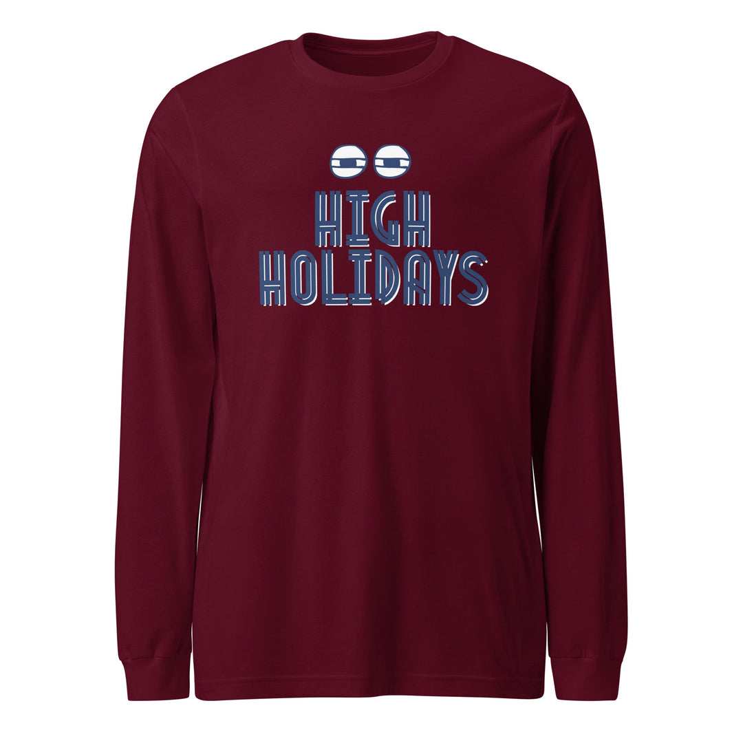 High Holidays Jewish pride shirt in Maroon - close-up
