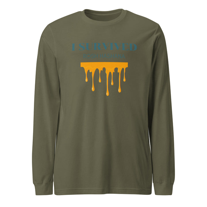 I Survived Rosh HaShana Jewish pride shirt in Military Green - side view