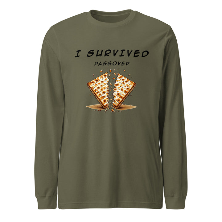 Passover Jewish pride shirt in Military Green - detail view