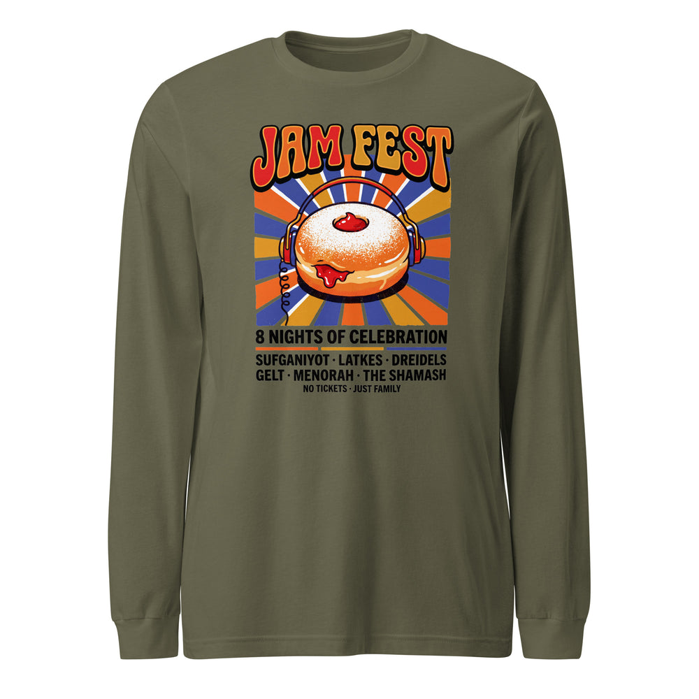 Jam Fest 8 Nights Jewish pride shirt in Military Green - back view