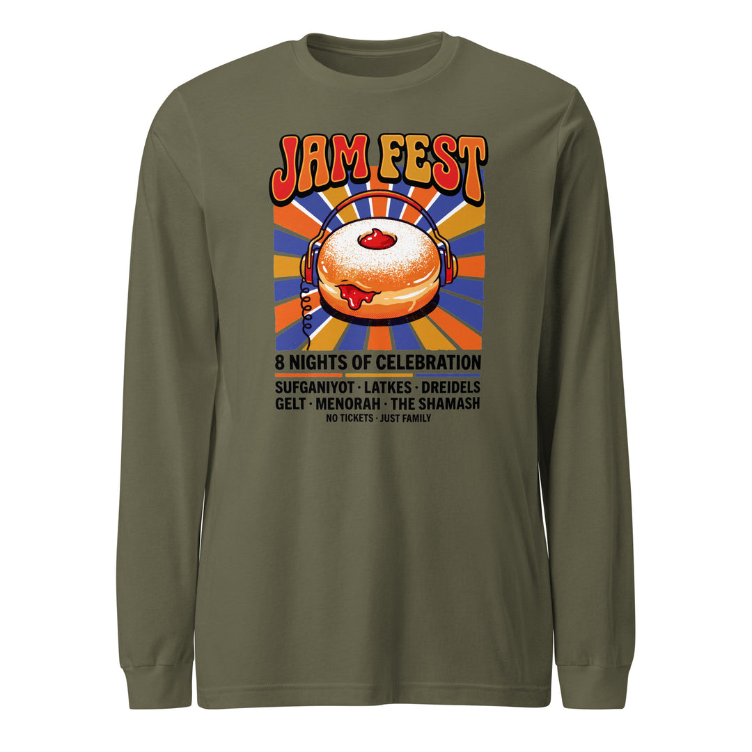 Jam Fest 8 Nights Jewish pride shirt in Military Green - back view