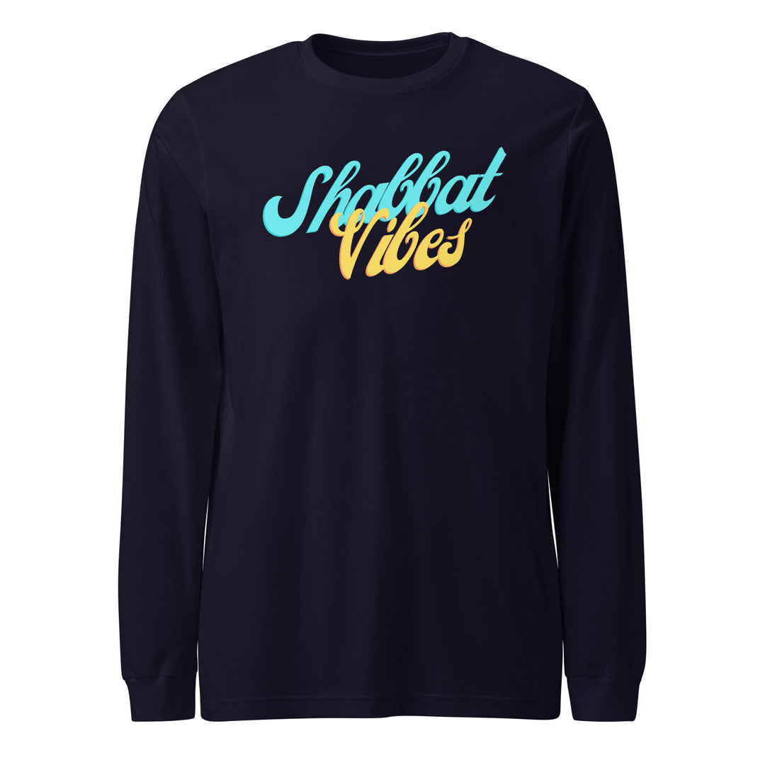 Shabbat Vibes Jewish pride shirt in Navy - detail view