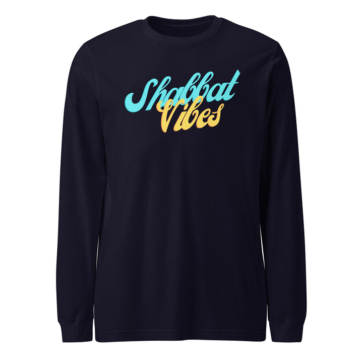 Shabbat Vibes Jewish pride shirt in Navy - detail view