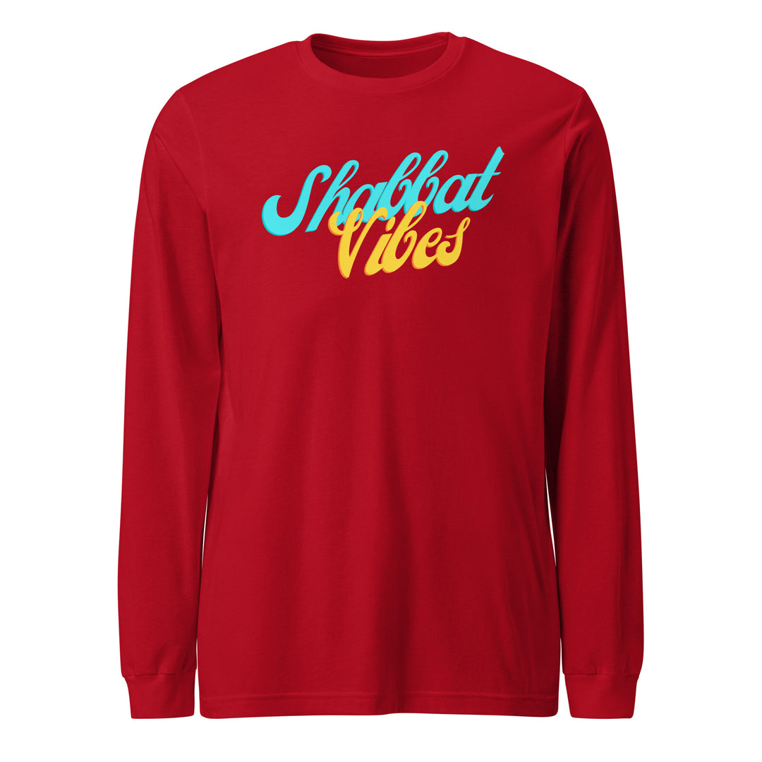 Shabbat Vibes Jewish pride shirt in Red - close-up
