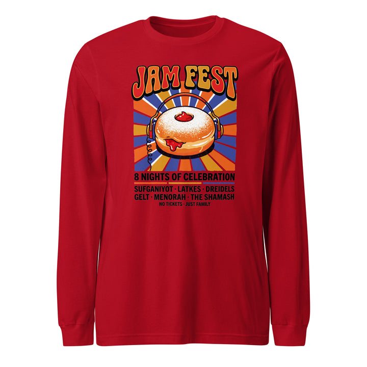 Jam Fest 8 Nights Jewish pride shirt in Red - front view