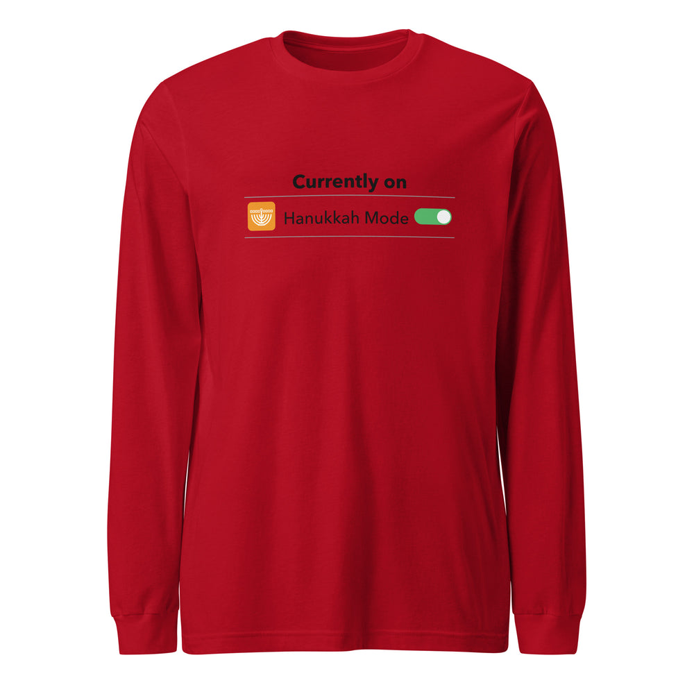 Hanukkah Mode Jewish pride shirt in Red - back view