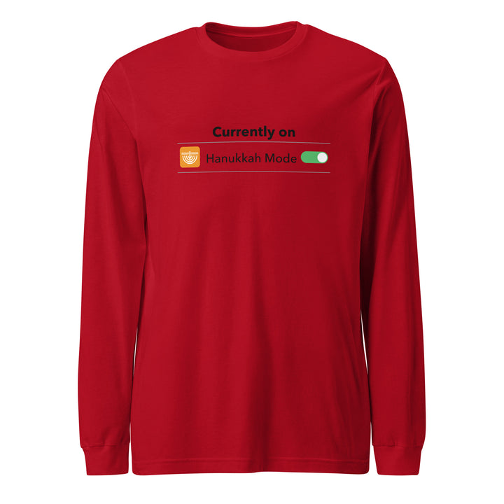 Hanukkah Mode Jewish pride shirt in Red - back view
