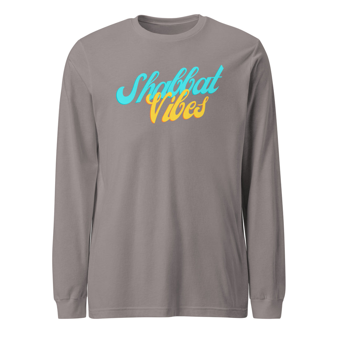 Shabbat Vibes Jewish pride shirt in Storm - folded view