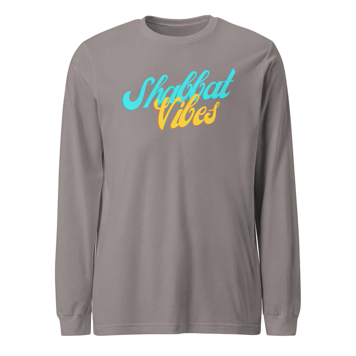 Shabbat Vibes Jewish pride shirt in Storm - folded view