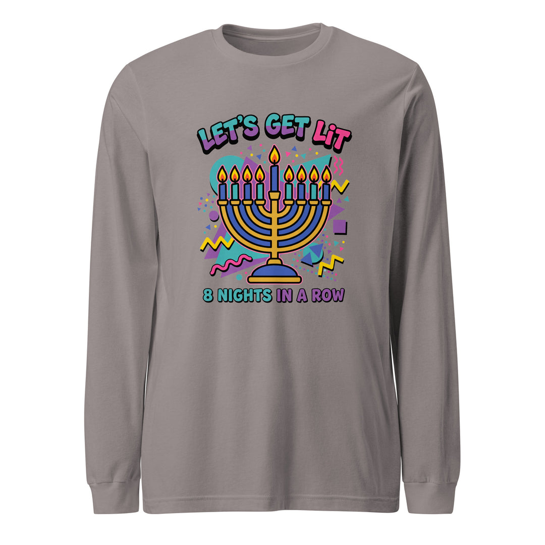Lets Get Lit 90s Jewish pride shirt in Storm - folded view