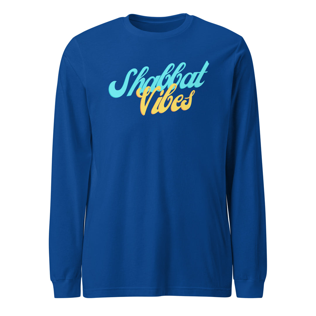 Shabbat Vibes Jewish pride shirt in True Royal - flat lay