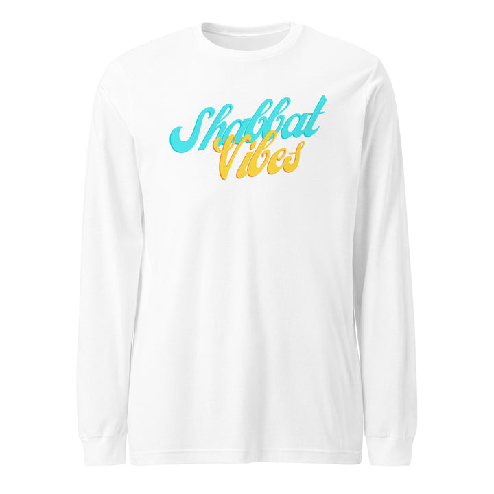 Shabbat Vibes Jewish pride shirt in White - back view