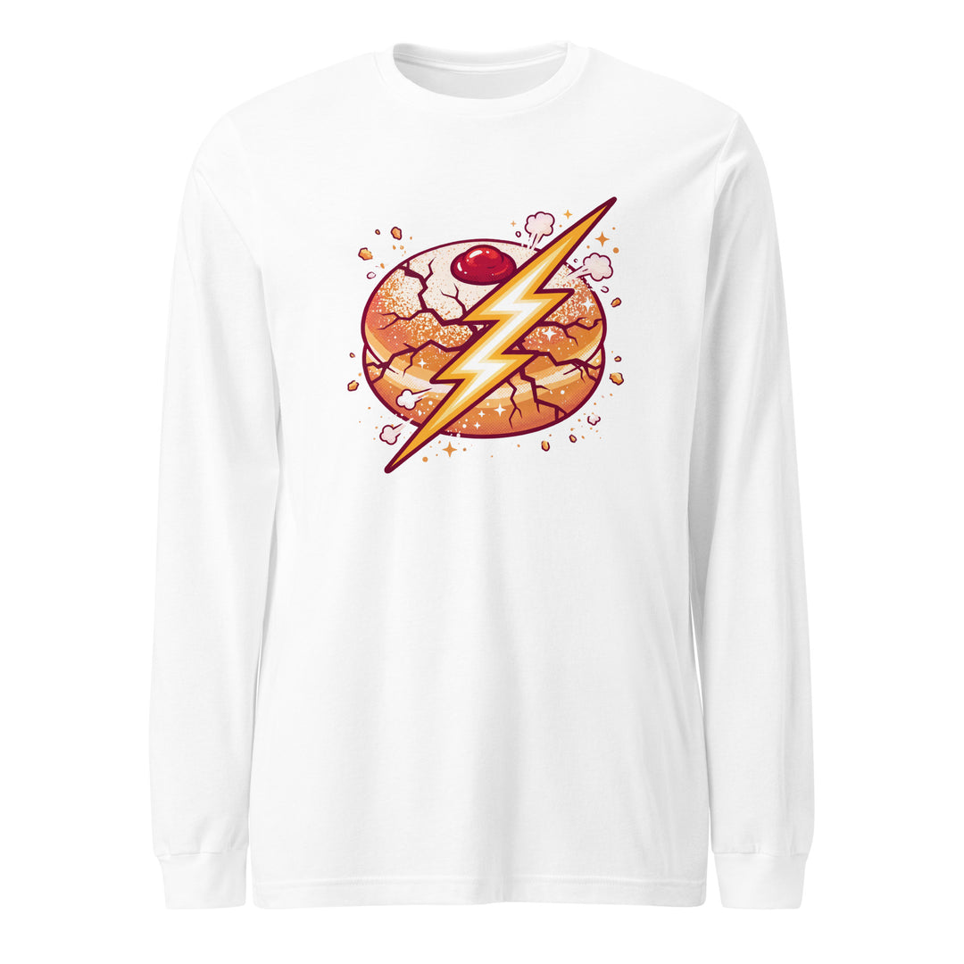 Sufganiyah Lightning Jewish pride shirt in White - close-up