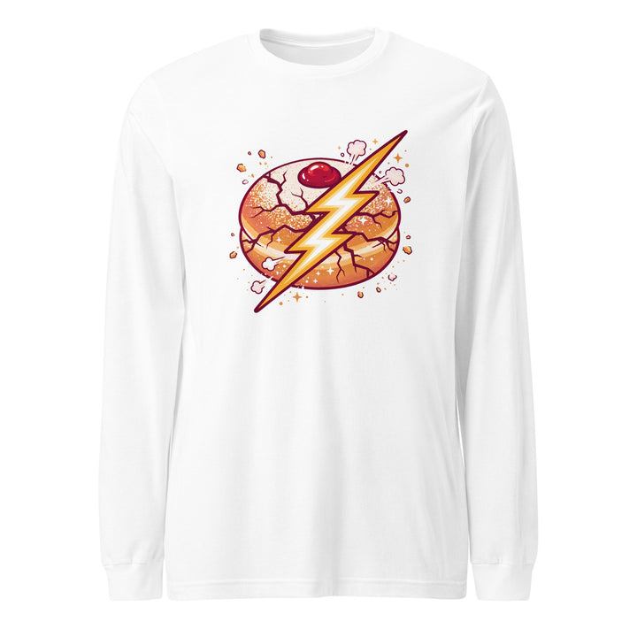 Sufganiyah Lightning Jewish pride shirt in White - close-up