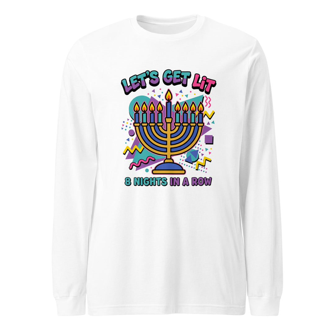 Lets Get Lit 90s Jewish pride shirt in White - detail view