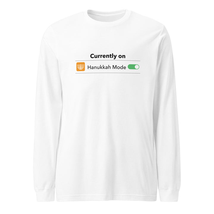 Hanukkah Mode Jewish pride shirt in White - flat lay