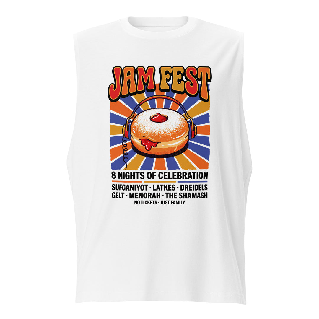 Jam Fest 8 Nights Jewish pride muscle shirt - front view