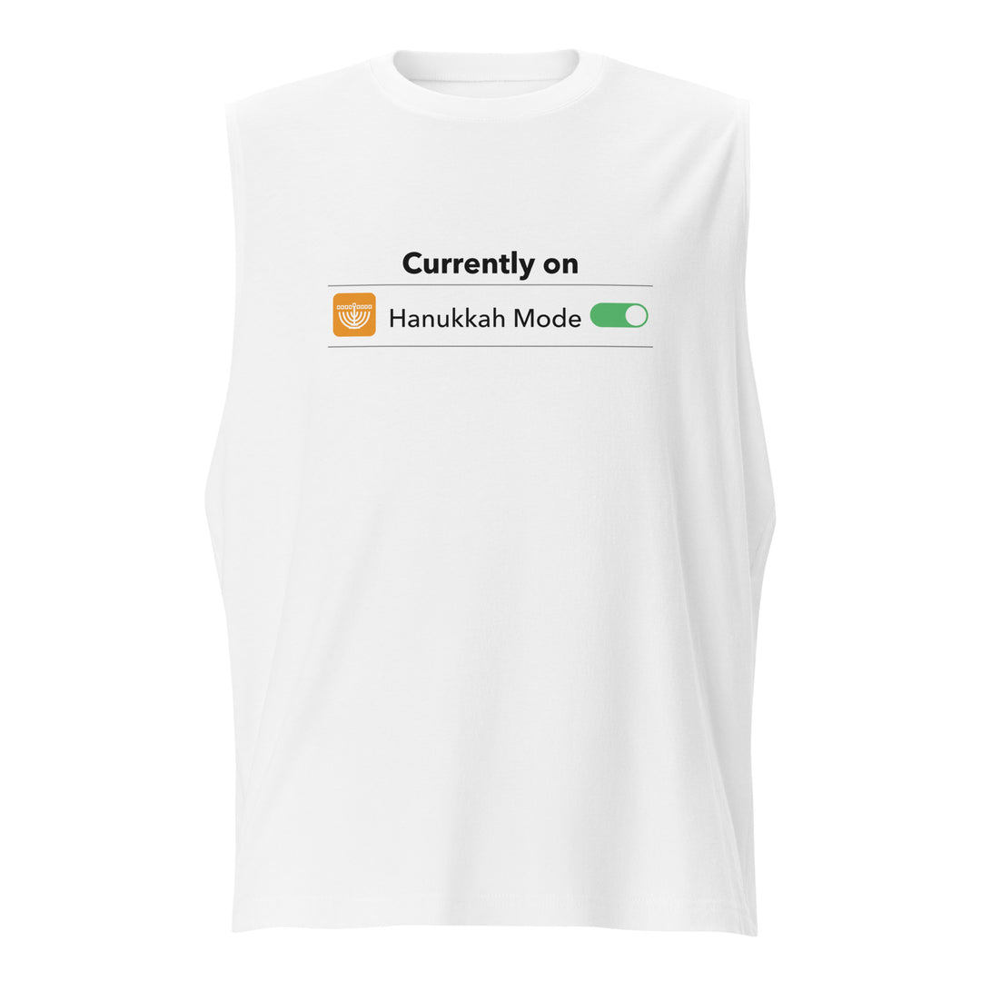 Hanukkah Mode Jewish pride muscle shirt - front view