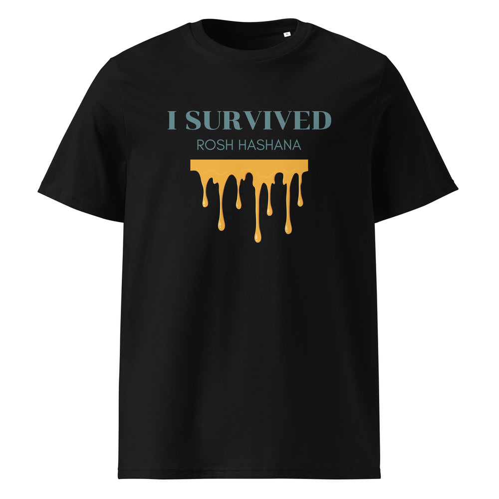 I Survived Rosh HaShana Jewish pride t-shirt in Black - back view