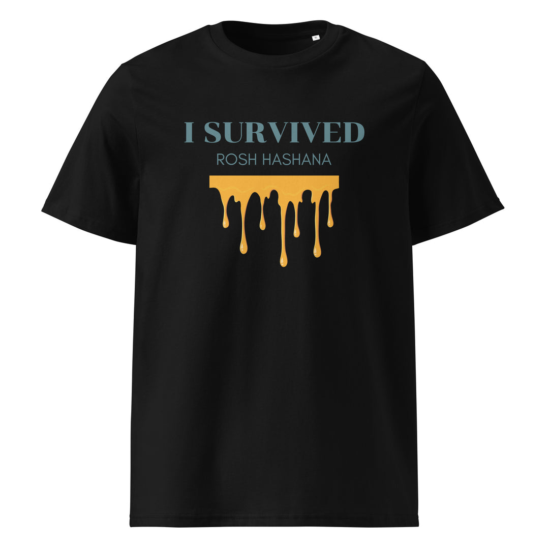 I Survived Rosh HaShana Jewish pride t-shirt in Black - back view