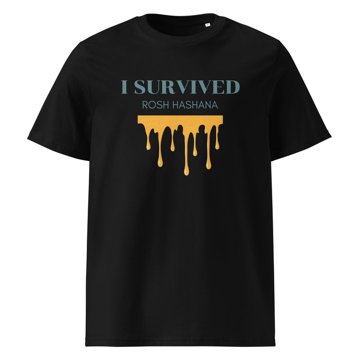 I Survived Rosh HaShana Jewish pride t-shirt in Black - back view