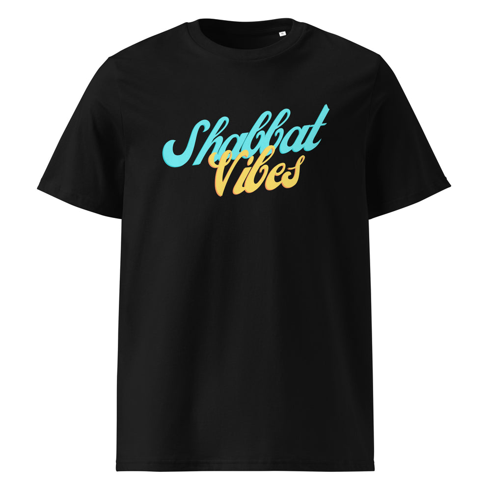 Shabbat Vibes Jewish pride t-shirt in Black - back view