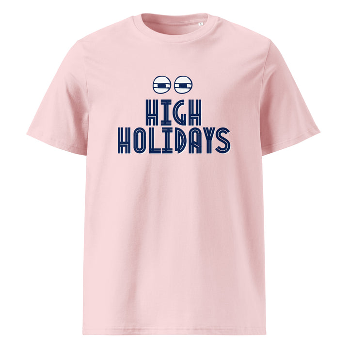 High Holidays Jewish pride t-shirt in Cotton Pink - front view