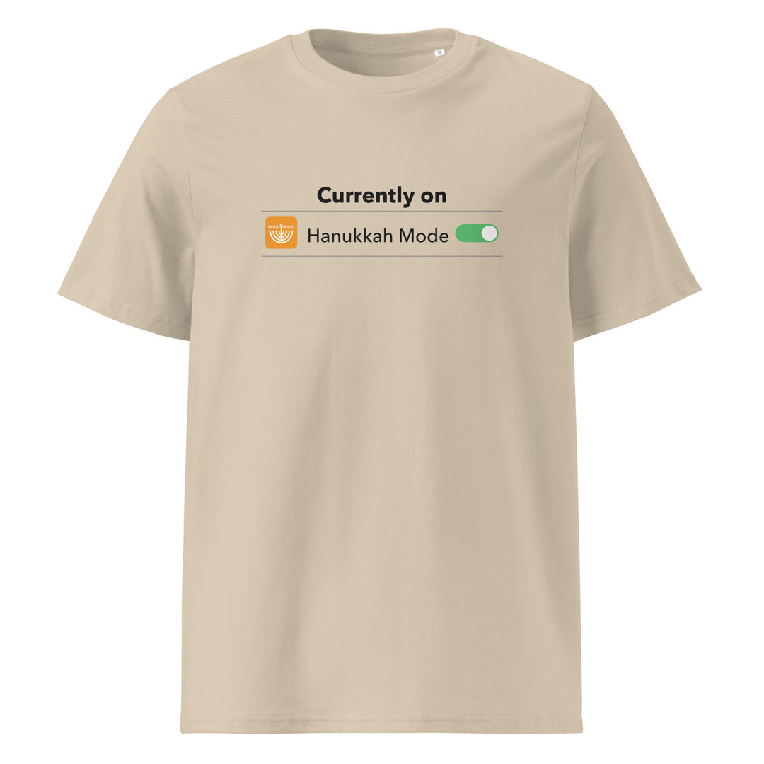 Hanukkah Mode Jewish pride t-shirt in Desert Dust - side view