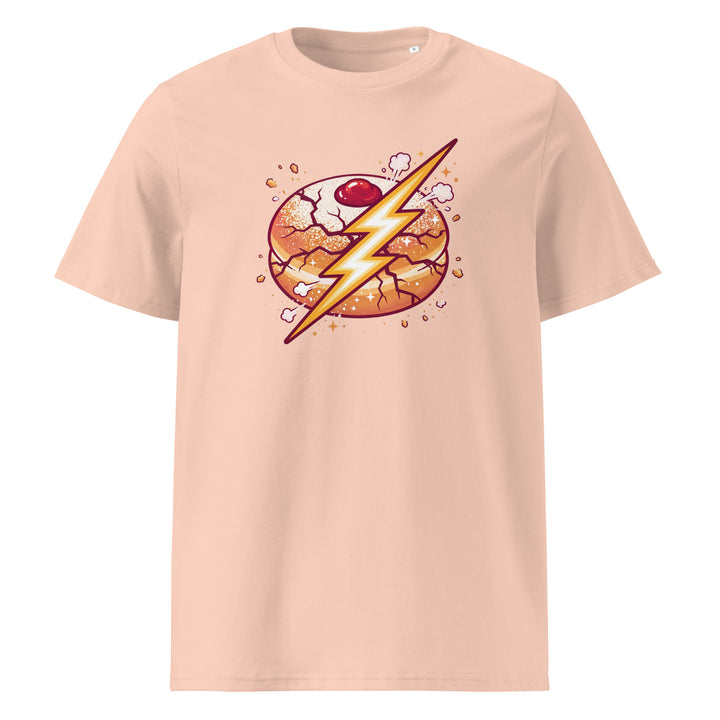 Sufganiyah Lightning Jewish pride t-shirt in Fraiche Peche - front view