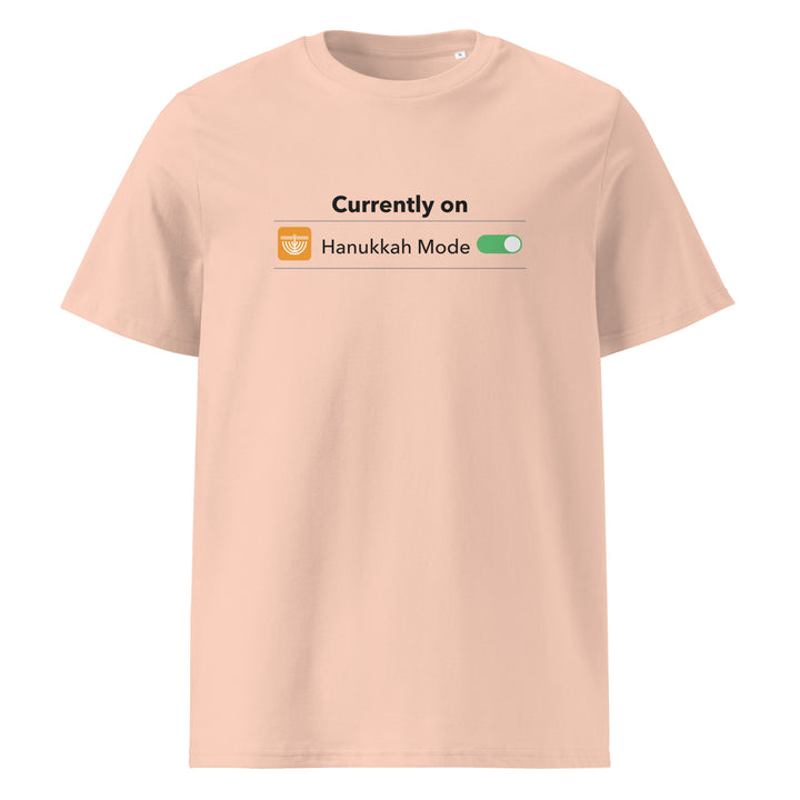 Hanukkah Mode Jewish pride t-shirt in Fraiche Peche - folded view