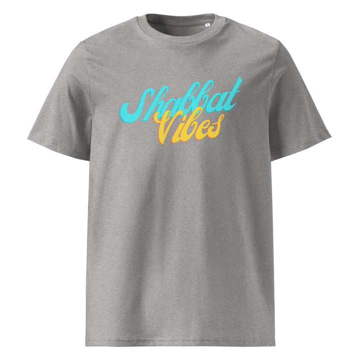 Shabbat Vibes Jewish pride t-shirt in Heather Grey - folded view