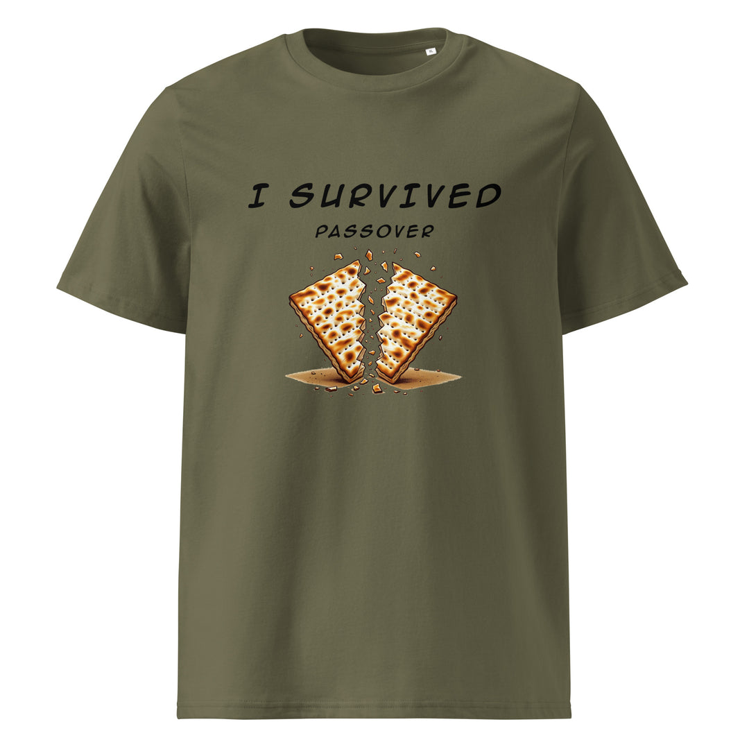 Passover Jewish pride t-shirt in Khaki - back view