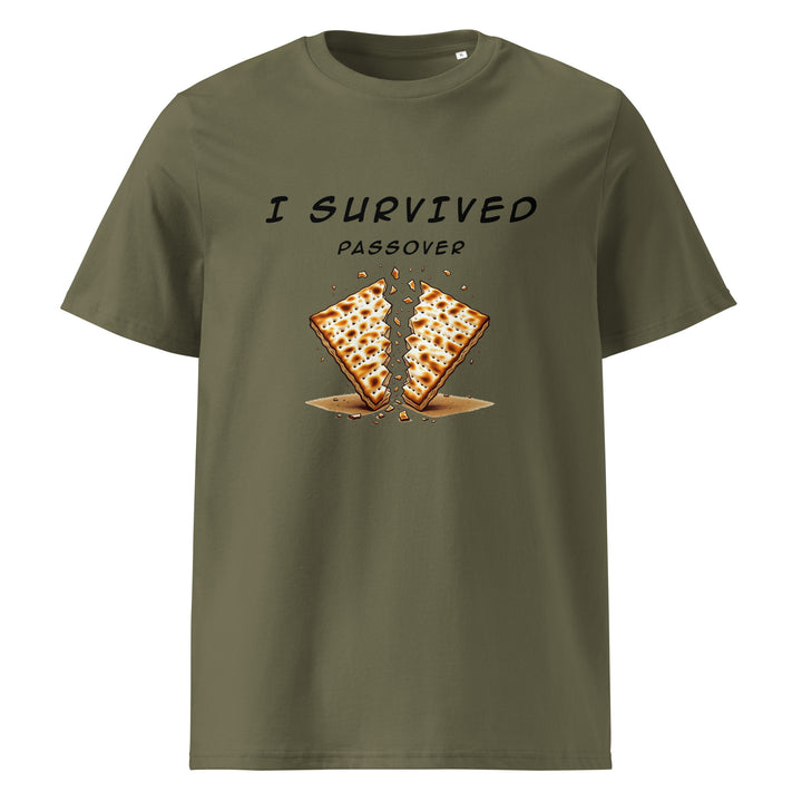 Passover Jewish pride t-shirt in Khaki - back view