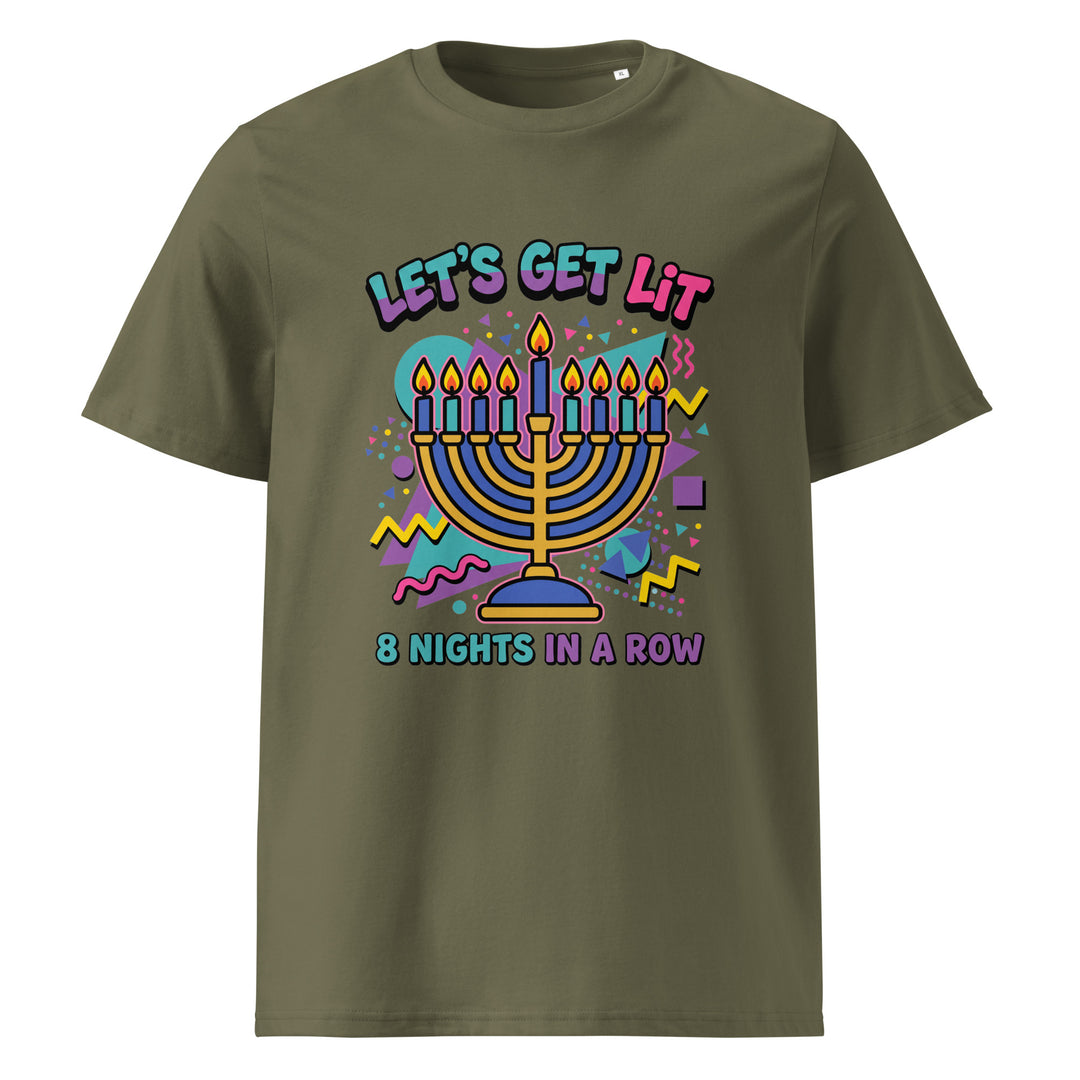 Lets Get Lit 90s Jewish pride t-shirt in Khaki - flat lay