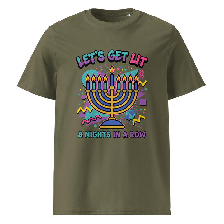 Lets Get Lit 90s Jewish pride t-shirt in Khaki - flat lay
