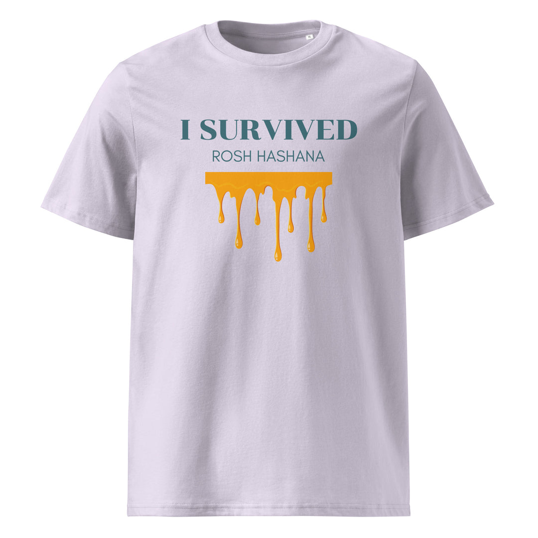 I Survived Rosh HaShana Jewish pride t-shirt in Lavender - folded view