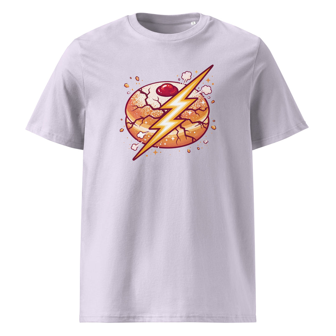 Sufganiyah Lightning Jewish pride t-shirt in Lavender - detail view