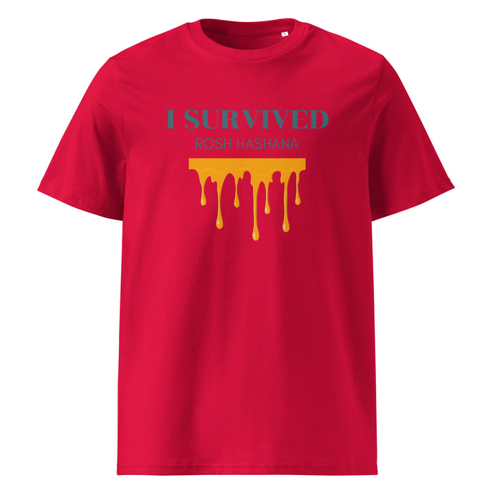 I Survived Rosh HaShana Jewish pride t-shirt in Red - front view