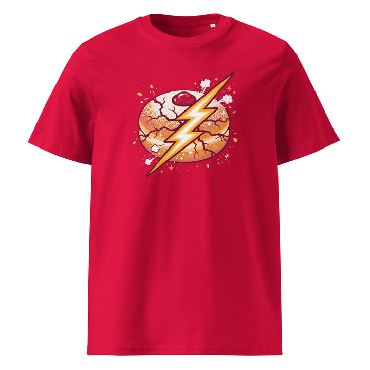 Sufganiyah Lightning Jewish pride t-shirt in Red - front view