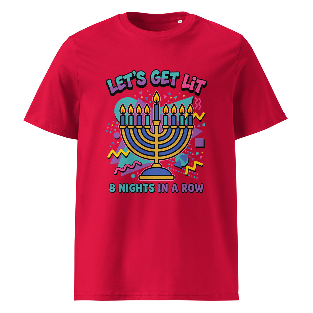 Lets Get Lit 90s Jewish pride t-shirt in Red - detail view
