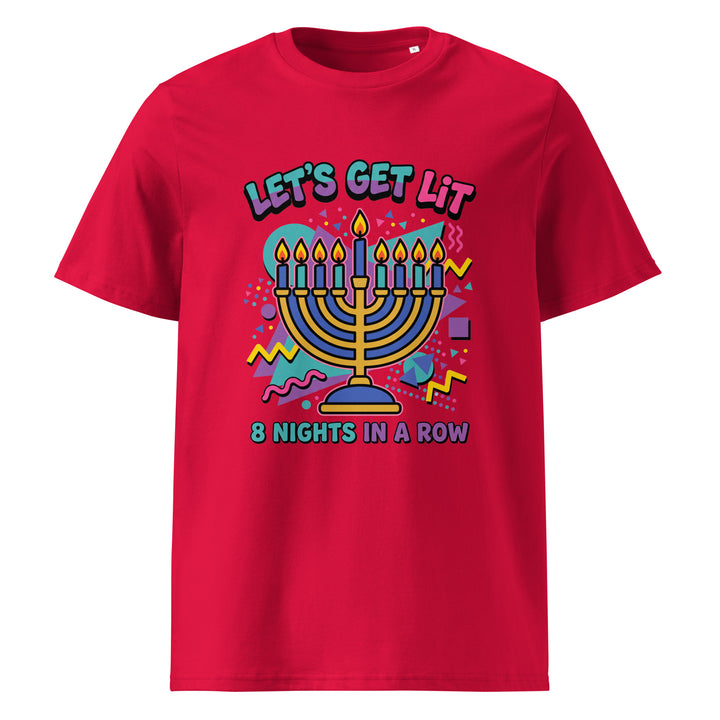 Lets Get Lit 90s Jewish pride t-shirt in Red - detail view